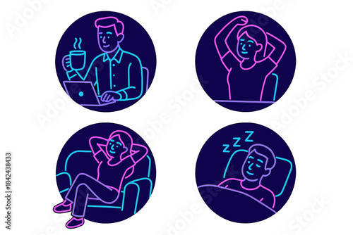 Working from home during the day and relaxing with coffee and cozy moments in the evening