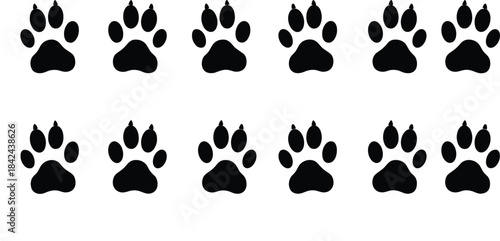 Vector Illustration of a Vintage Safari-Themed Textile Design with Two Rearing Leopards, a Large Palm Tree, Tropical Leaves, and Decorative Border Elements