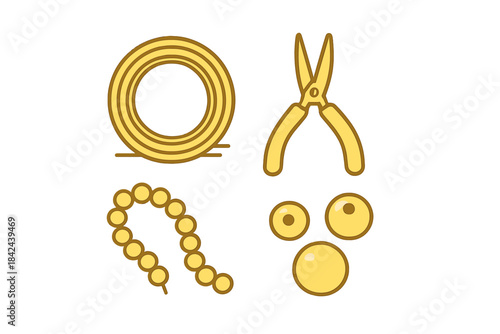 Tools and materials for crafting jewelry displayed on a light background in a creative workspace setting