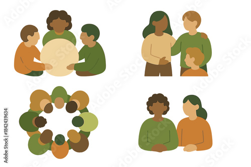 Group of people engaged in collaborative activities showcasing teamwork, support, and connection in a friendly environment