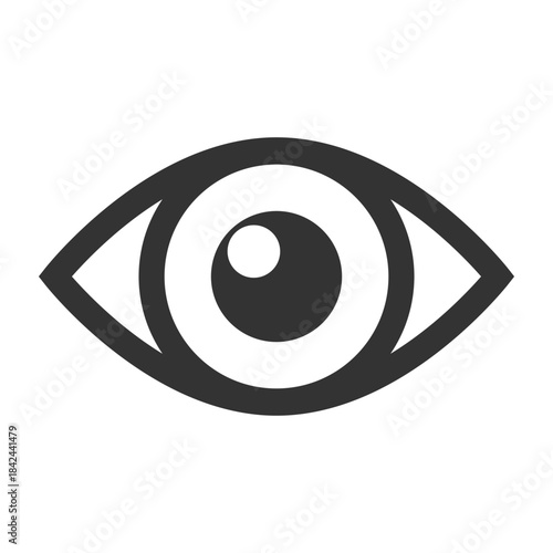 Eye icon sign isolated flat style design.
