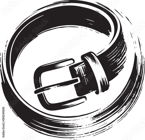 Striking brushstroke belt illustration with a contemporary flair