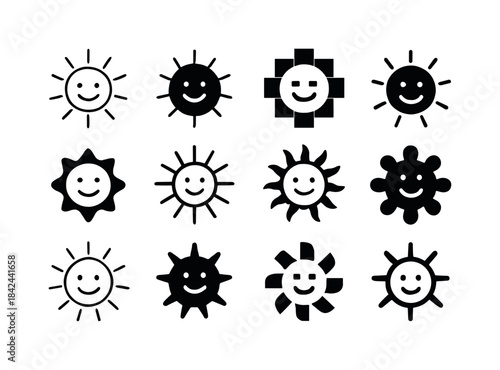 Weather Mood Icons. how weather affects mood. Icon set. Set Logo