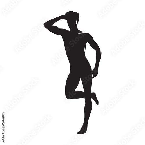 vector silhouette of a man modeling