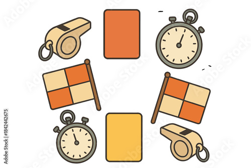 Sports equipment arranged as symbols of teamwork and competition in a clear layout