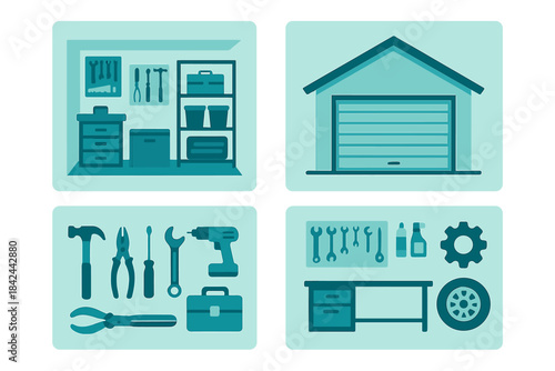 Home garage organization with tools and storage solutions for a tidy workspace and efficient repairs