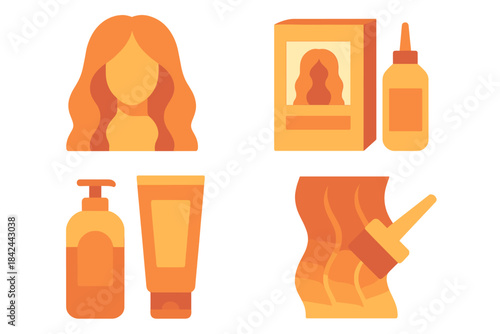 Hair dye kit with tools and products for home coloring and styling needs