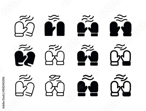 Chilly Breeze Icons. Chilly morning breeze. Icon set. Set Logo o