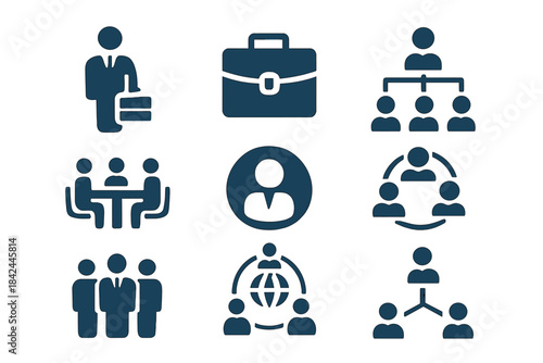 Business management and organizational structure concepts for corporate administration