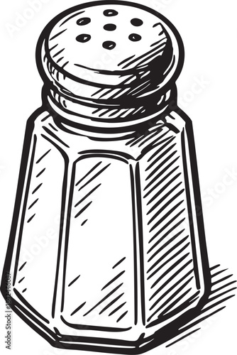Salt shaker seasoning container kitchen hand drawn bold marker illustration