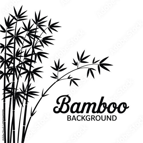 Elegant bamboo stalks and leaves design with stylish calligraphy text