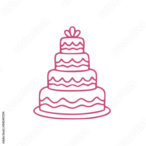 Three tier wedding cake outline for celebrations