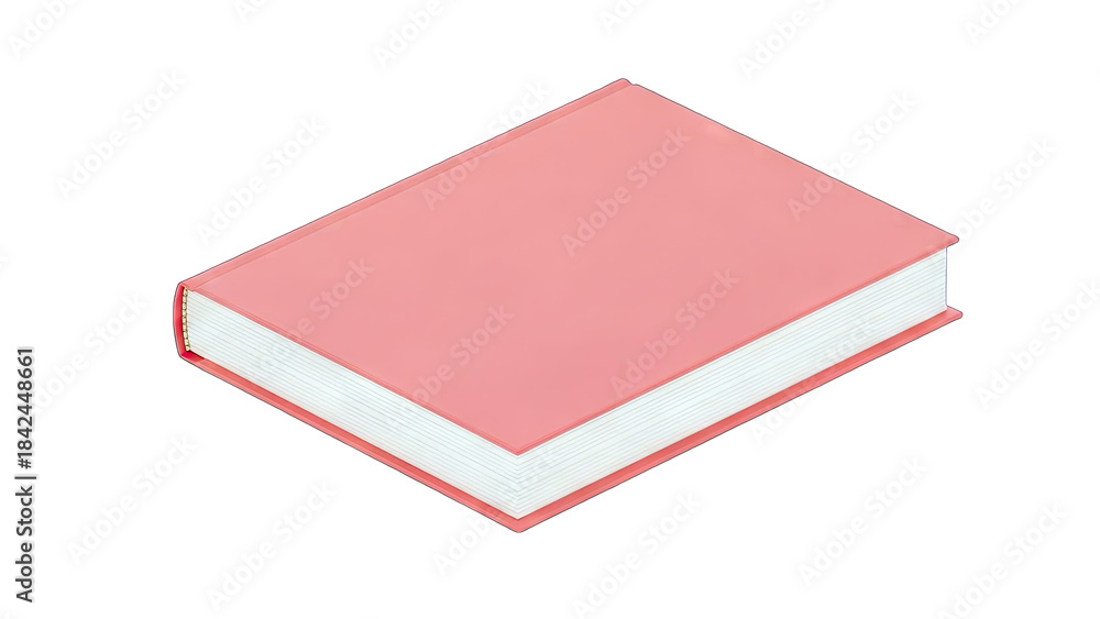 Fototapeta premium Pink Book on White Background