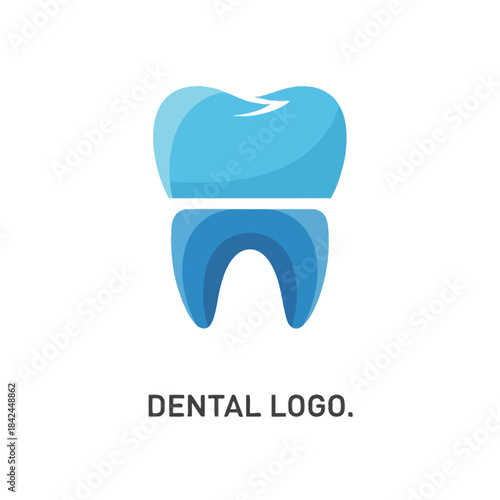 Minimalist dental logo featuring a stylized tooth with smooth curves and clean