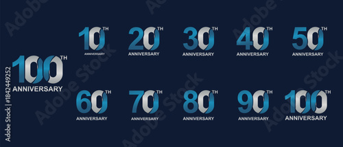 Collection of anniversary logo design. Celebration day special vector symbol concept