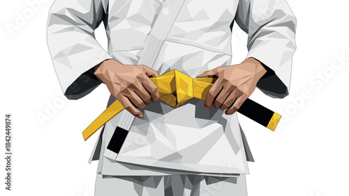 Polygonal martial arts: yellow belt knots in geometric design