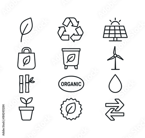 Eco Business Icons. Women entrepreneurs in rural areas