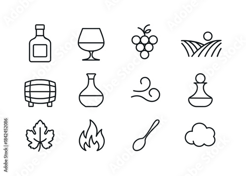 Brandy Icons Display. spirits on display in a bar