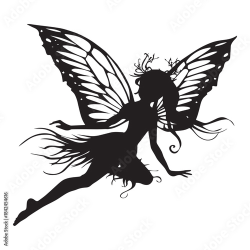 vector illustration of a silhouette of an eagle with wings