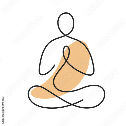 Yoga one line simple icon