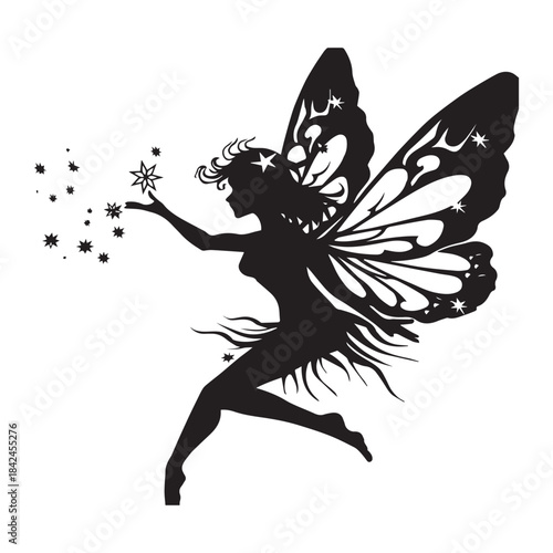 silhouette of a fairy vector illustration