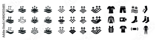 Laundry symbols collection: washing, bleaching, drying, ironing,