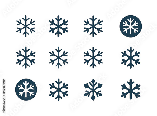 Arctic Snowflake Logos. Arctic. Icon set. Set Logo of Arctic: sn