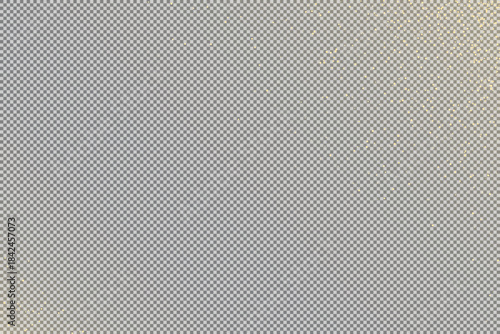 Abstract gold light effects and glow with sparkling particles on transparent background