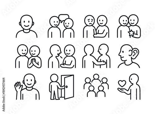 Everyday Communication Icons. Everyday communication. Line icon