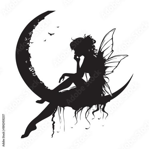 vector silhouette of a woman with a sword