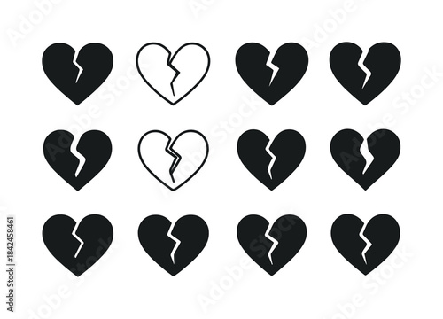 Depression Icons Grid. depression. Icon set. Set Logo of depress