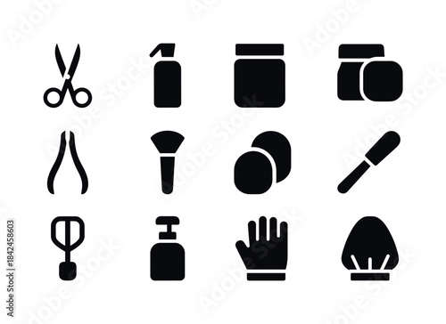 Beauty Tools Icons. Beauty tools. Solid icon set of Beauty tools