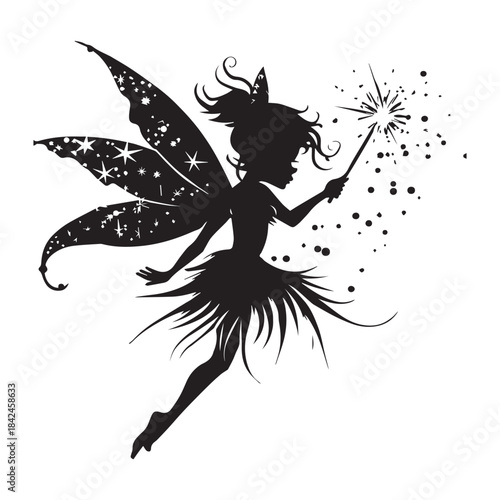 vector silhouette of a fairy