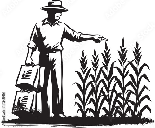 Deceptive agricultural practices showcased through minimalist br