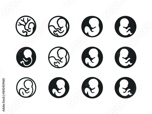 Prenatal Care Icons. prenatal care. Icon set. Set Logo of prenat