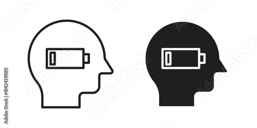 Burnout icons on white background. Line vector sign, symbol for web and mobile