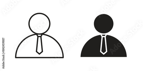 Businessman icons on white background. Line vector sign, symbol for web and mobile