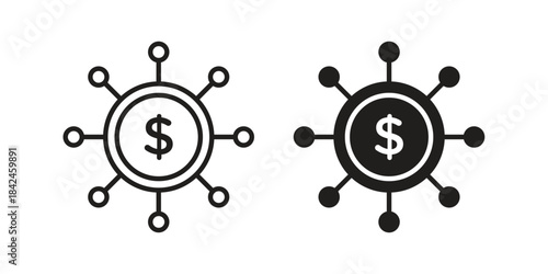 Business model icons on white background. Line vector sign, symbol for web and mobile
