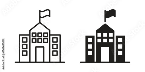 Campus icons on white background. Line vector sign, symbol for web and mobile