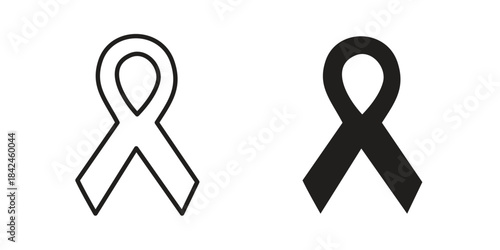 Cancer ribbon icons on white background. Line vector sign, symbol for web and mobile