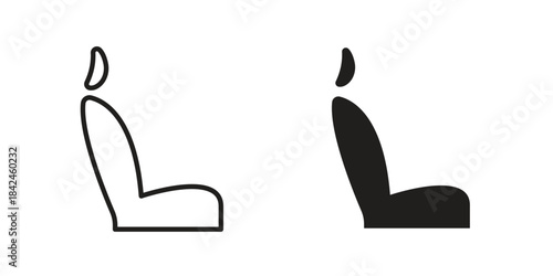 Car seat icons on white background. Line vector sign, symbol for web and mobile
