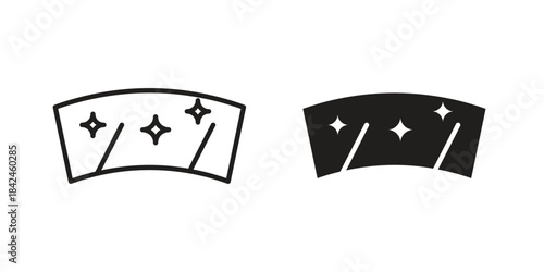car windscreen icons on white background. Line vector sign, symbol for web and mobile