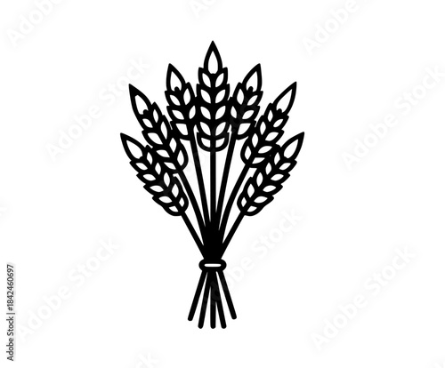 Elegant Silhouette: Symbol Abundance Harvest | Clean, isolated vector art for creative projects.