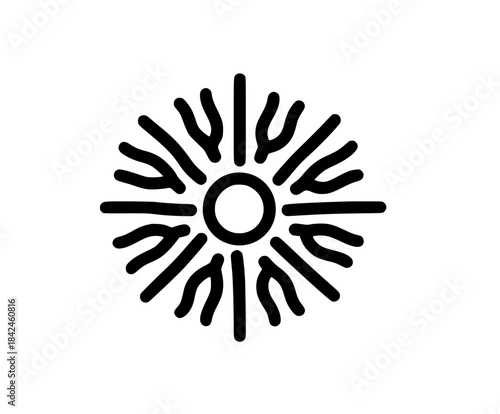 winter's eve sun symbol - Flat Vector Icon | Clean, isolated vector art for creative projects.