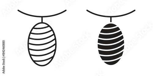 Cocoon icons on white background. Line vector sign, symbol for web and mobile