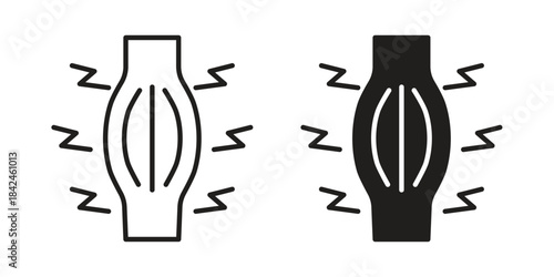 Coins stack icons on white background. Line vector sign, symbol for web and mobile