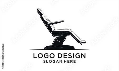 Modern Dental Chair Logo Design Illustration.