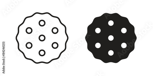 Cookie icons on white background. Line vector sign, symbol for web and mobile