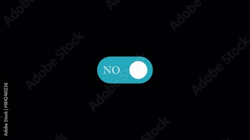 animation of toggle icon on and off a program or system with transparent background in 4K animation 