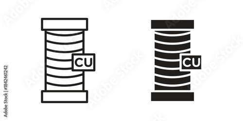 Copper icons on white background. Line vector sign, symbol for web and mobile